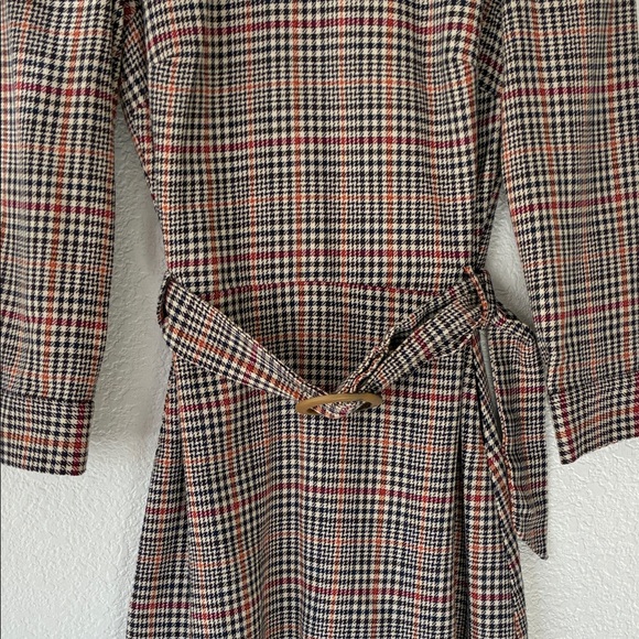 Zara TRF Collection Houndstooth Long Sleeve High Neck Dress XS - Picture 3 of 16
